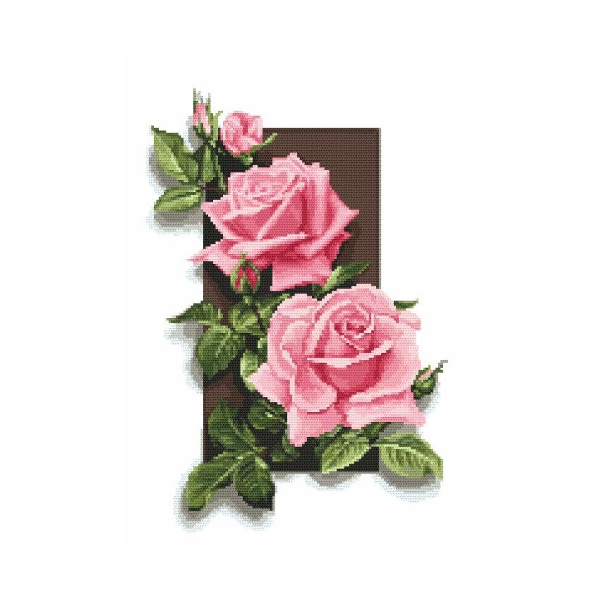 Cross stitch pattern for a phone - Roses 3D