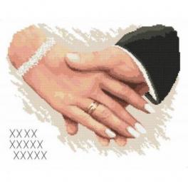 S 10170 Kreuzstichvorlage für Smartphone - Hochzeitsandenken - Hände