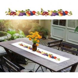 S 10191 Kreuzstichvorlage für Smartphone - Langer Tischläufer mit Früchten