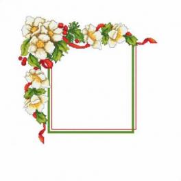 S 10195 Kreuzstichvorlage für Smartphone - Weihnachtsserviette mit Blumen