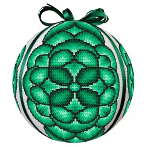 ZU 10686 Cross stitch kit - Green Christmas ball