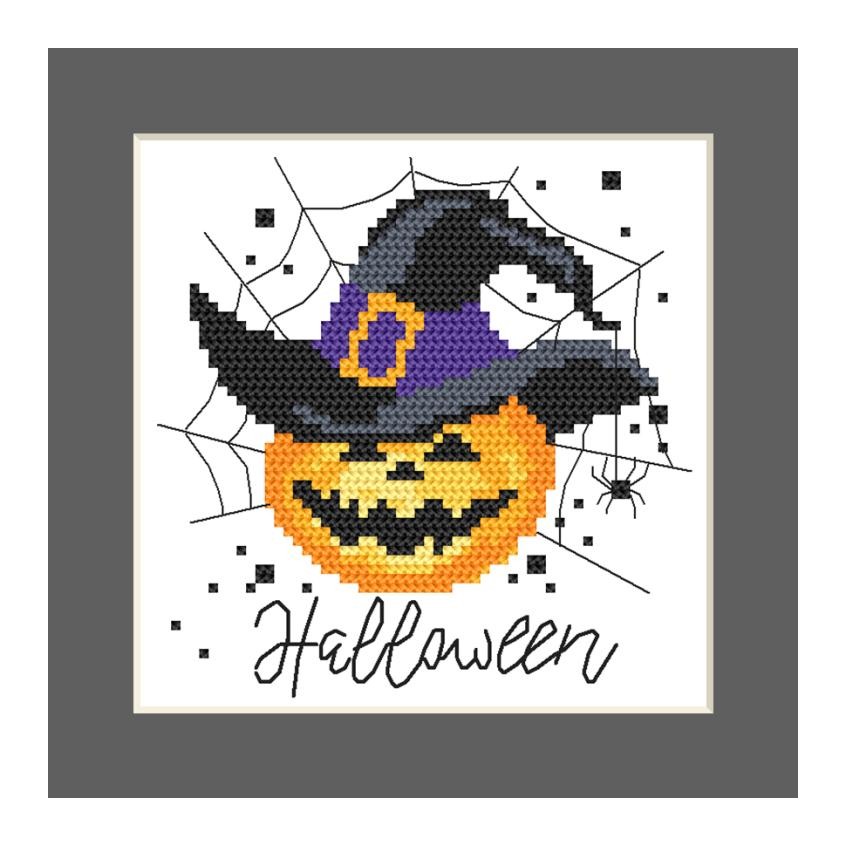 Kreuzstichmuster für Smartphone - Karte - Fröhliches Halloween