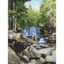 S 10683 Kreuzstichvorlage für Smartphone - Wilder Wasserfall