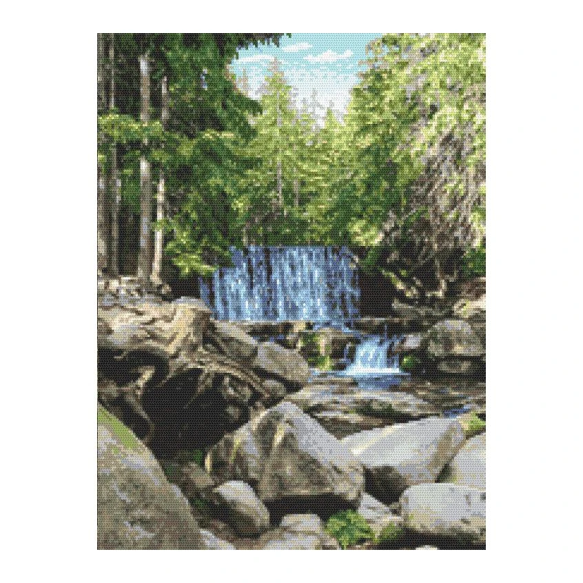 Kreuzstichmuster für Smartphone - Wilder Wasserfall