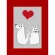 Kreuzstichvorlage für Smartphone - Valentinstagskarte - Katze und Hund