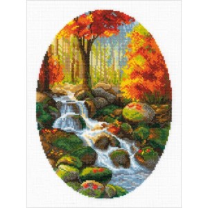 RIO 1978 Cross stitch kit with yarn - Autumn foliage