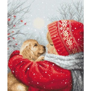 LETI L8019 Cross stitch kit - Winter hugs