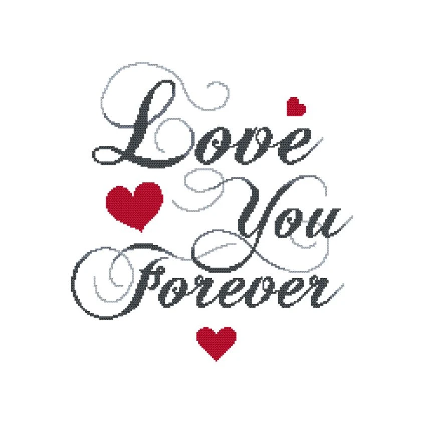 Kreuzstichvorlage für Smartphone - Love you forever