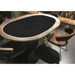 998-02 Ovaler Tischläufer Aida mit Spitze 50x110 cm schwarz