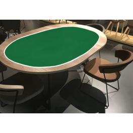 998-07 Ovaler Tischläufer Aida mit Spitze 50x110 cm grün