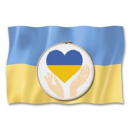 S 10356 Kreuzstichvorlage für Smartphone - Herz für die Ukraine