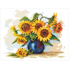 W 4711 Kreuzstichvorlage PDF - Pastellfarbene Sonnenblumen