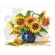 Kreuzstichmuster für Smartphone - Pastellfarbene Sonnenblumen