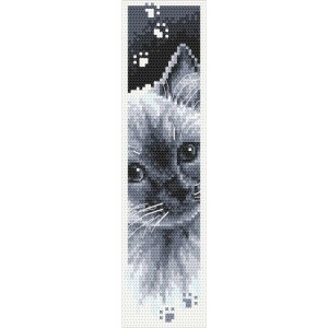 ZU 10365 Cross stitch kit - Bookmark with a Siamese kitten