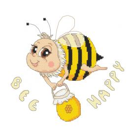S 10351 Kreuzstichvorlage für Smartphone - Bee happy