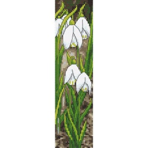 S 10710 Cross stitch pattern for smartphone - Bookmark - Snowdrops