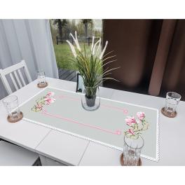 S 10498 Kreuzstichvorlage für Smartphone - Tischläufer mit Magnolien