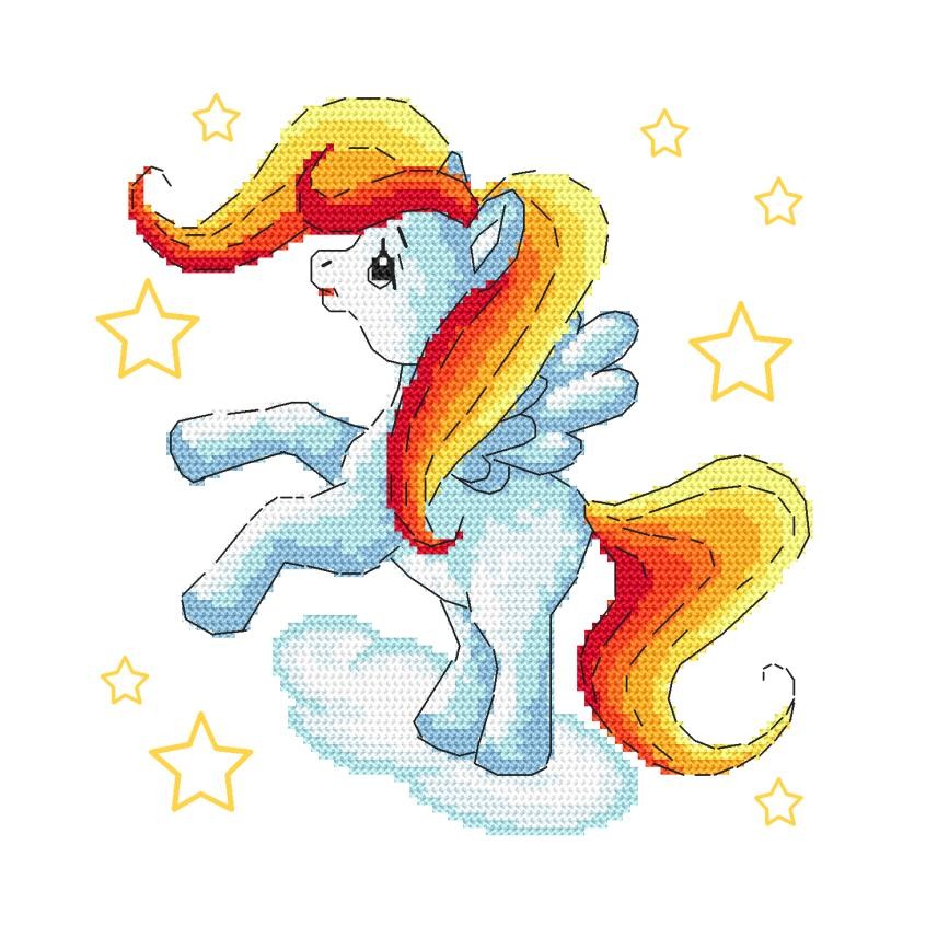 Kreuzstichmuster für Smartphone - Märchenhaftes Pony