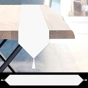 983SZ-01 Table runner sash Aida 155x21 cm white