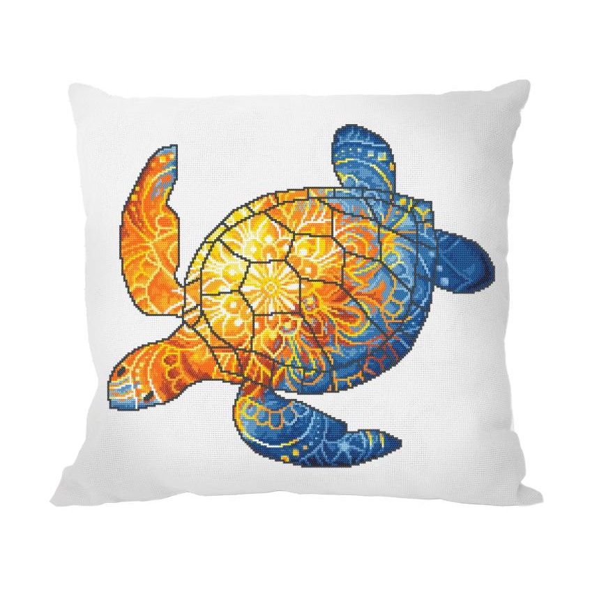 Cross stitch pattern for smartphone - Cushion - Sun-painted turtle