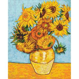 W 10715 Kreuzstichvorlage PDF - Sonnenblumen nach Van Gogh