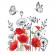 Cross stitch pattern for a phone - Purple poppies