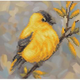 MO NBZHM-028 Stickpackung mit Perlen - Goldener Herbst Vogel
