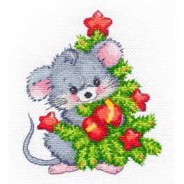 OV 1247 Stickpackung - Maus mit Weihnachtsbaum