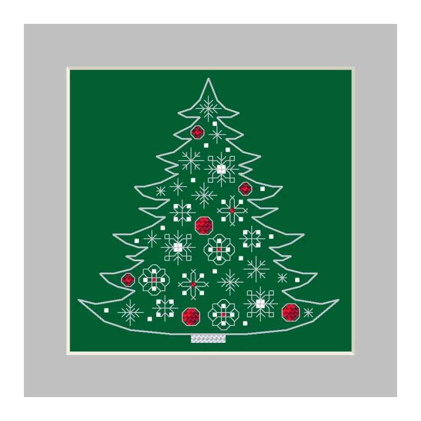 Kreuzstichvorlage für Smartphone - Karte - Weihnachtsbaum