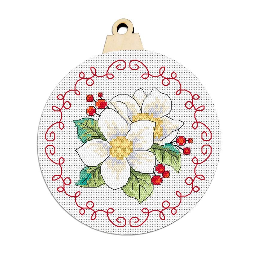 Cross stitch pattern for smartphone - Christmas ball with flowers