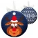 Kreuzstichvorlage für Smartphone - Weihnachtskugel-Diskus mit Rudolf