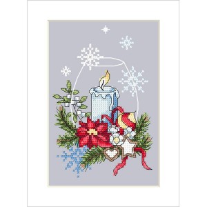 ZU 10395 Cross stitch kit - Christmas card - Candle