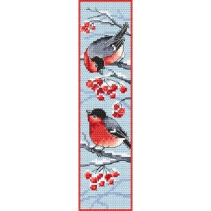 ZU 10388 Cross stitch kit - Bookmark with bullfinches