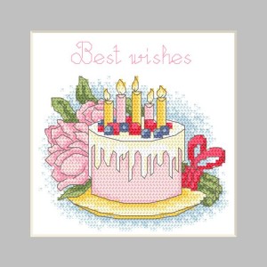 ZU 10807 Cross stitch kit - Birthday card - Birthday cake