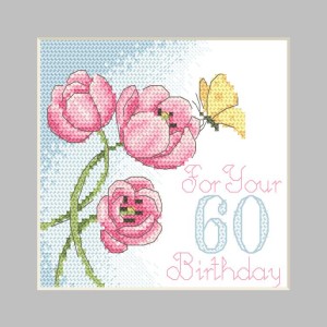 ZU 10804 Cross stitch kit - Birthday card - Tulips