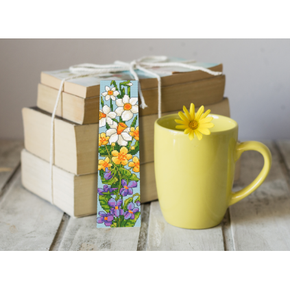ZU 10736 Cross stitch kit - Bookmark with spring flowers