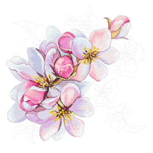 ZN 10521 Cross stitch kit with tapestry - Apple blossoms