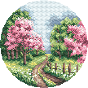W 10812 Cross stitch pattern PDF - Spring landscape