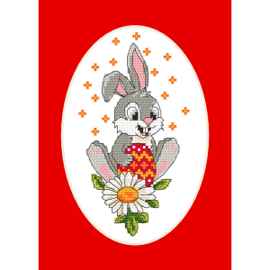 ZU 10750 Cross stitch kit - Card with a bunny