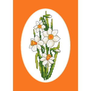 ZU 10751 Cross stitch kit - Card with daffodils
