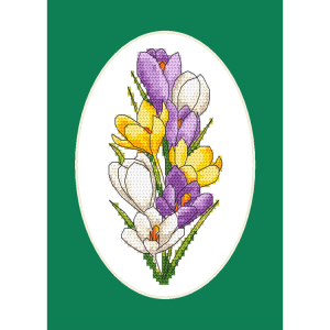 ZU 10757 Cross stitch kit - Card with crocuses