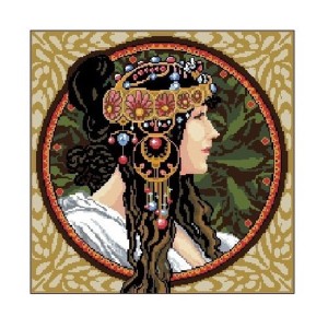 K 6901 Gobelin - Byzantinische Köpfe - Brünette - A. Mucha