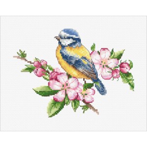 LS B1195 Cross stitch kit - The blue tit