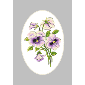ZSU 10824 Cross stitch kit - Card with pansies