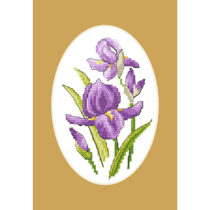 ZSU 10822 Cross stitch kit - Card with irises