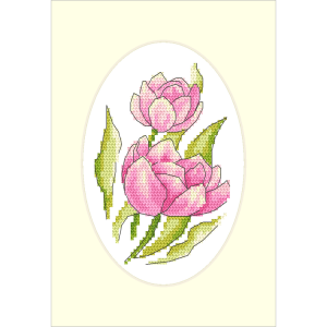 ZSU 10821 Cross stitch kit - Card with tulips