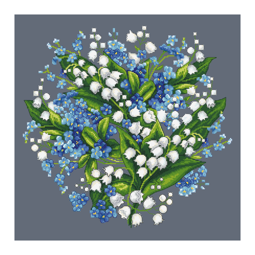 Kreuzstichvorlage für Smartphone - Frühlingsblumen