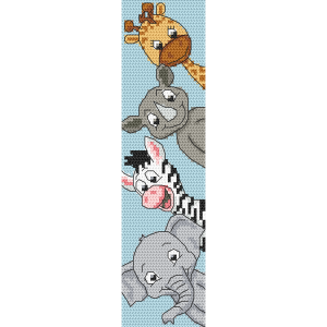 ZU 10748 Cross stitch kit - Bookmark - Animals of Africa