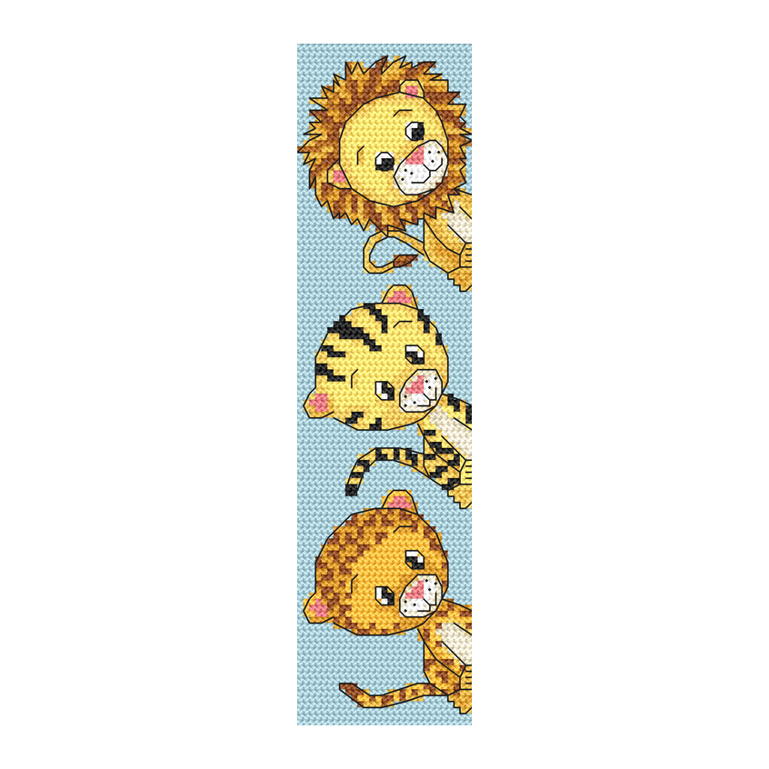 Cross stitch pattern for smartphone - Bookmark - Wild cats