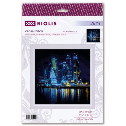 RIO 2075 Cross stitch kit with yarn - Night city